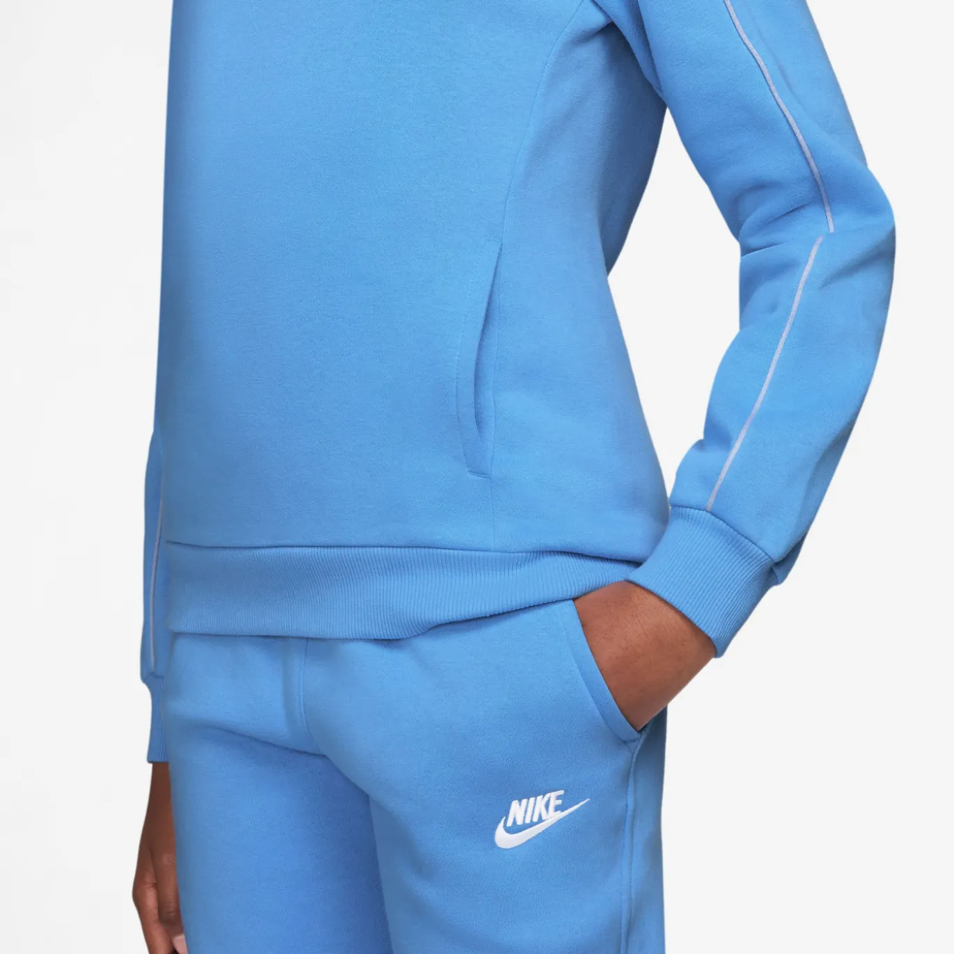Nike Sportswear Club Fleece Trainingspak Hooded Kids Lichtblauw Wit