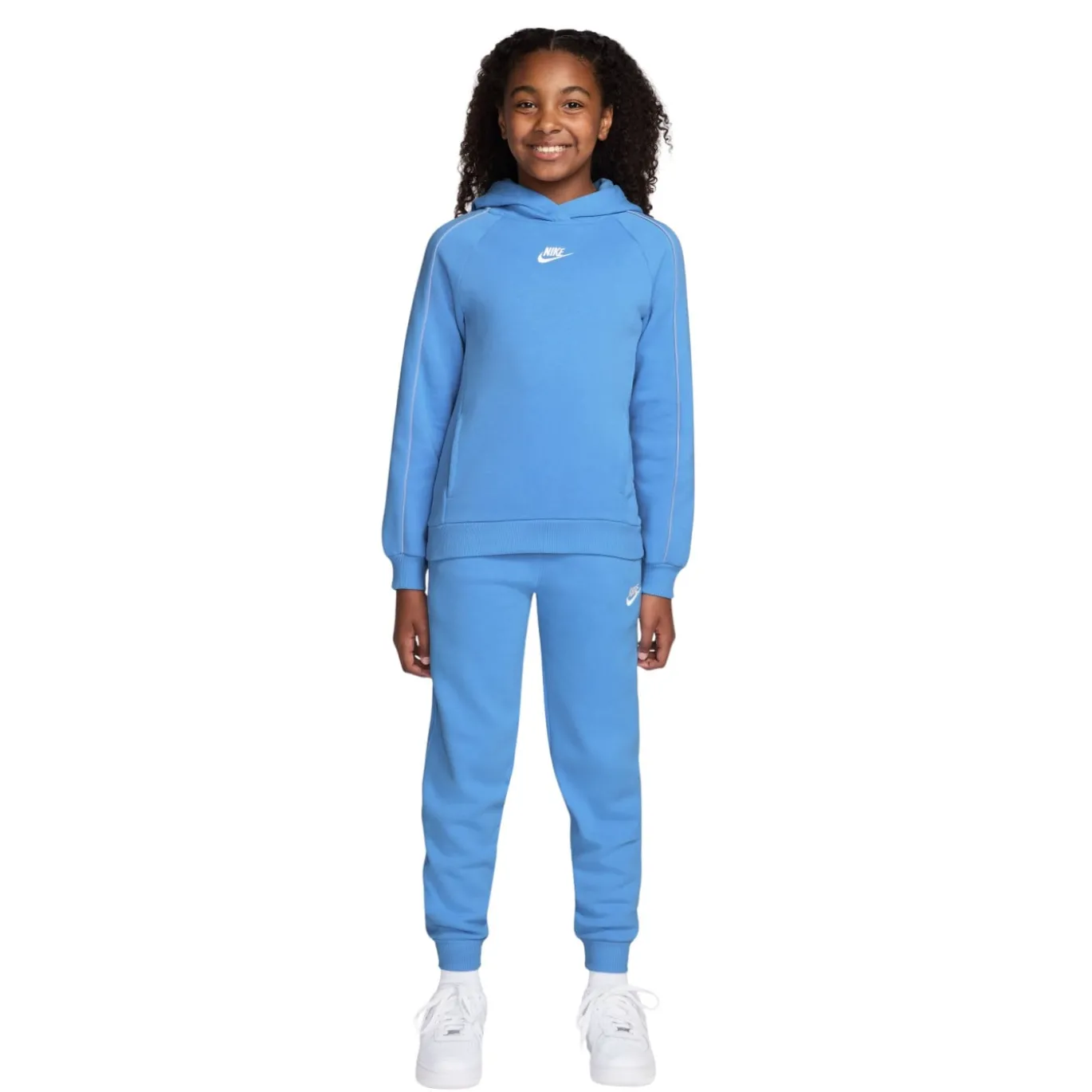 Nike Sportswear Club Fleece Trainingspak Hooded Kids Lichtblauw Wit