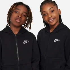 Nike Sportswear Club Fleece Trainingspak Full-Zip Hooded Kids Zwart Wit