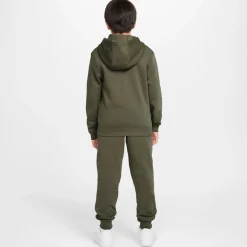 Nike Sportswear Club Fleece Trainingspak Full-Zip Hooded Kids Olijfgroen Wit