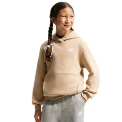 Nike Sportswear Club Fleece Trainingspak Hooded Kids Beige Wit