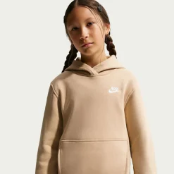 Nike Sportswear Club Fleece Trainingspak Hooded Kids Beige Wit