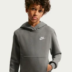 Nike Sportswear Club Fleece Trainingspak Hooded Kids Donkergrijs Wit