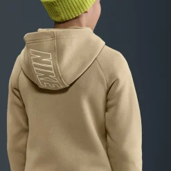 Nike Sportswear Club Fleece Trainingspak Hooded Kids Beige Wit