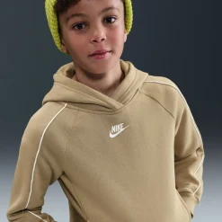 Nike Sportswear Club Fleece Trainingspak Hooded Kids Beige Wit