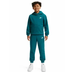 Nike Sportswear Club Fleece Trainingspak Hooded Kids Turquoise Wit