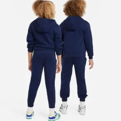 Nike Sportswear Club Fleece Trainingspak Full-Zip Hooded Kids Donkerblauw Wit