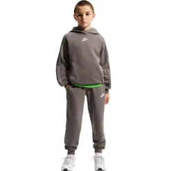 Nike Sportswear Club Fleece Trainingspak Hooded Kids Donkergrijs Lichtgrijs