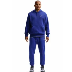 Nike Sportswear Club Fleece Trainingspak Hooded Felblauw Wit