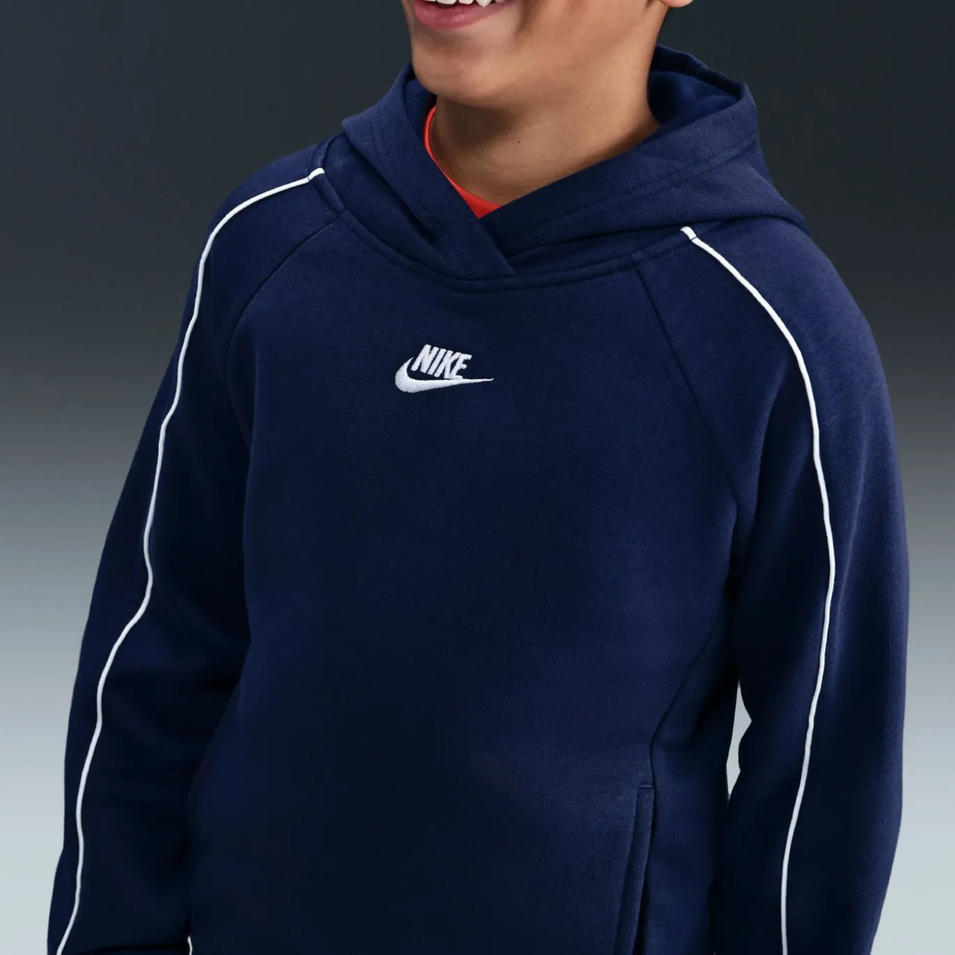 Nike Sportswear Club Fleece Trainingspak Hooded Kids Donkerblauw Wit