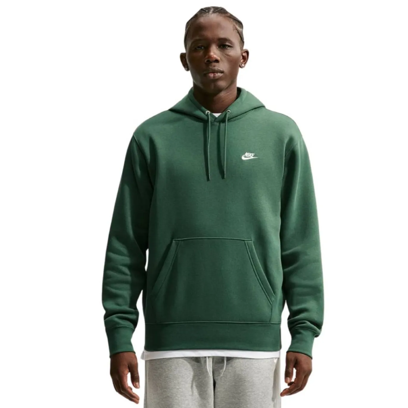 Nike Sportswear Club Fleece Trainingspak Hooded Donkergroen Wit