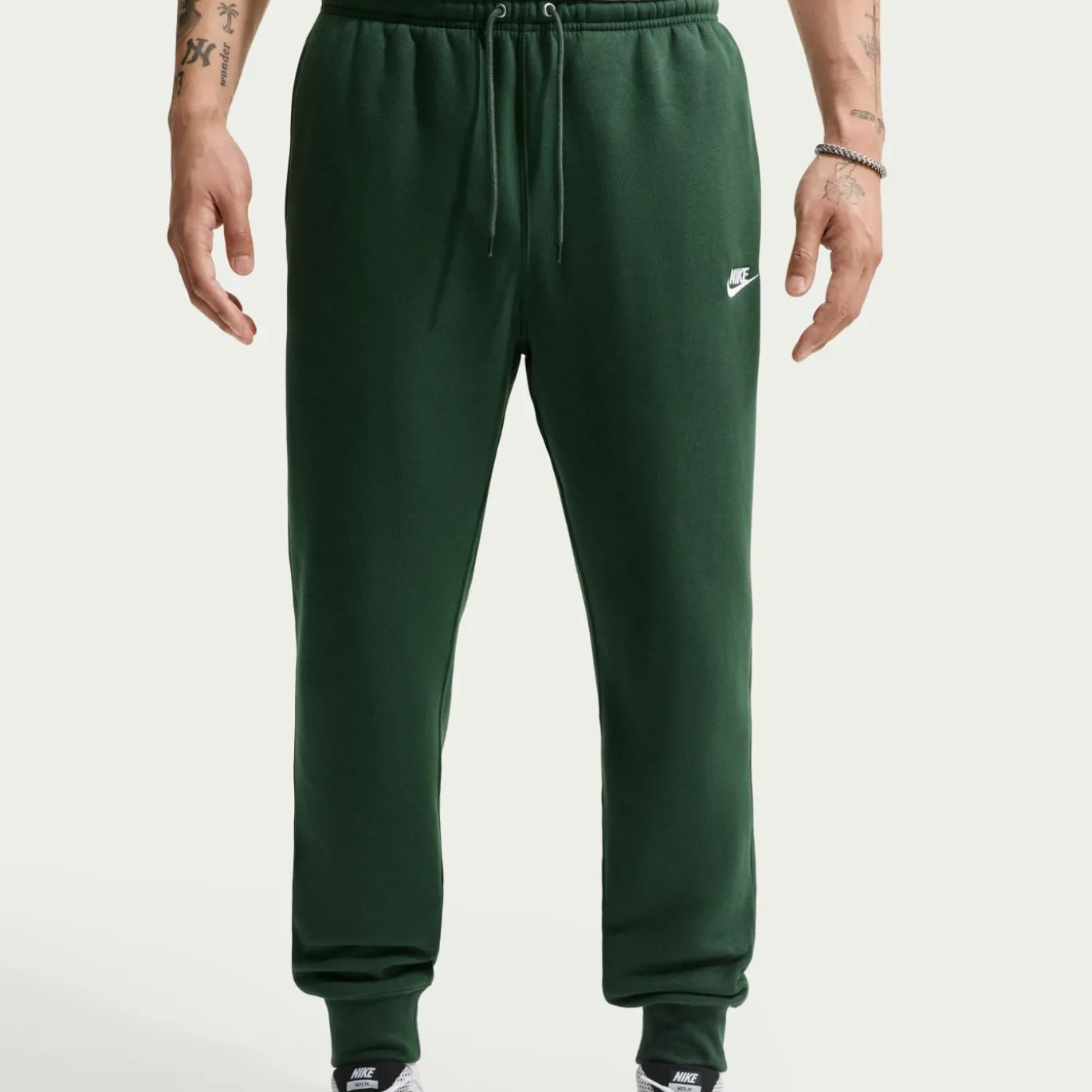Nike Sportswear Club Fleece Trainingspak Hooded Donkergroen Wit