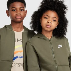 Nike Sportswear Club Fleece Vest Kids Olijfgroen Wit
