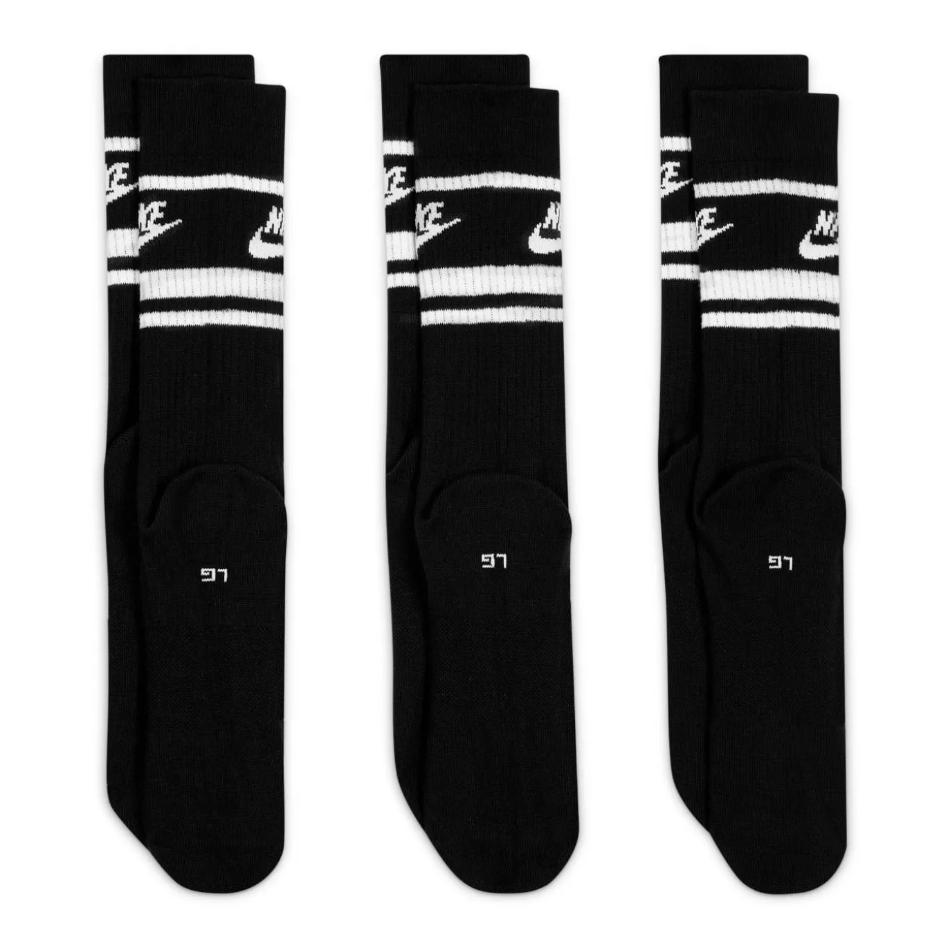 Nike Sportswear Dri-FIT Everyday Essential Crew Sokken 3-Pack Zwart Wit