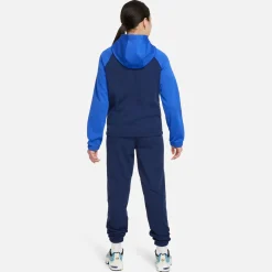 Nike Sportswear Poly Trainingspak Full-Zip Hooded Kids Donkerblauw Blauw Wit
