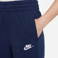 Nike Sportswear Poly Trainingspak Full-Zip Hooded Kids Donkerblauw Blauw Wit