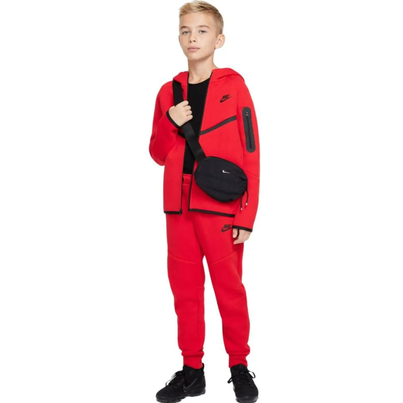 Nike Sportswear Tech Fleece Joggingbroek Kids Rood Zwart