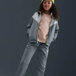 Nike Sportswear Trainingspak Full-Zip Kids Donkergrijs Lichtgrijs Wit
