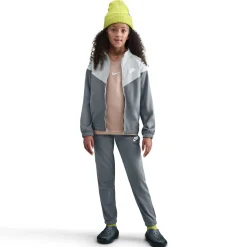 Nike Sportswear Trainingspak Full-Zip Kids Donkergrijs Lichtgrijs Wit