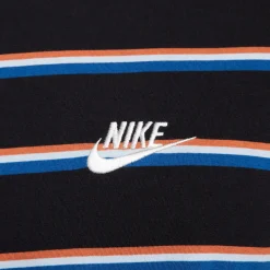 Nike Sportswear T-Shirt Club Stripe Zwart Rood Wit Blauw