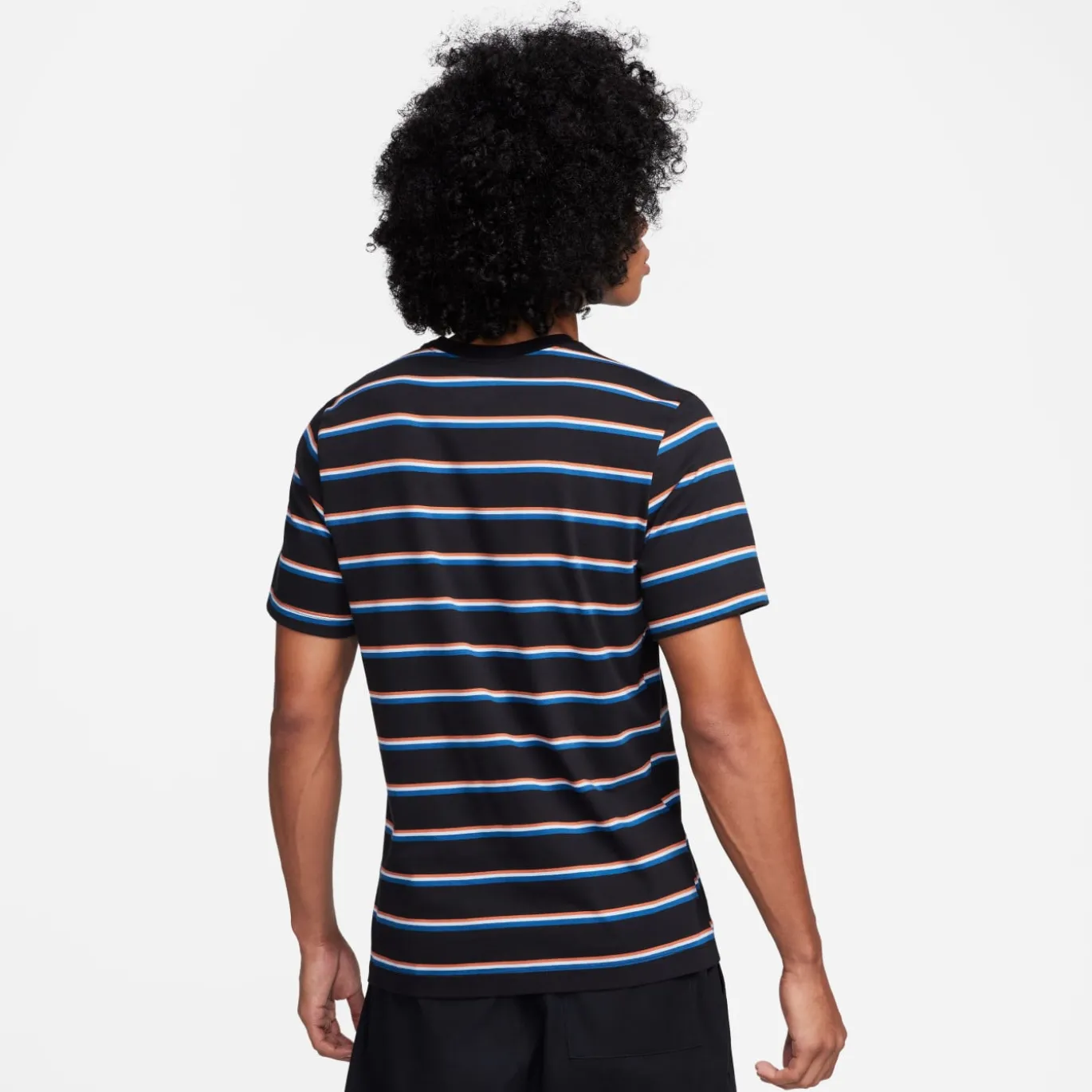 Nike Sportswear T-Shirt Club Stripe Zwart Rood Wit Blauw