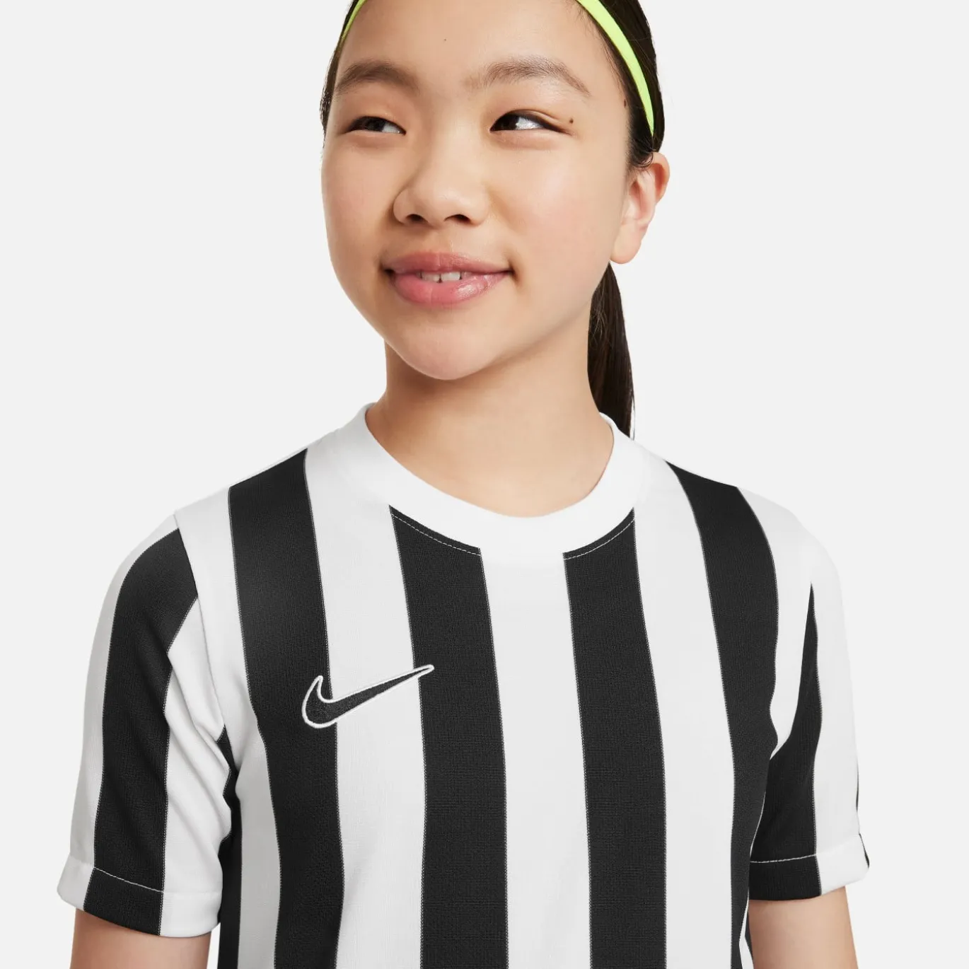 Nike Striped Division IV Voetbalshirt Kids Wit Zwart