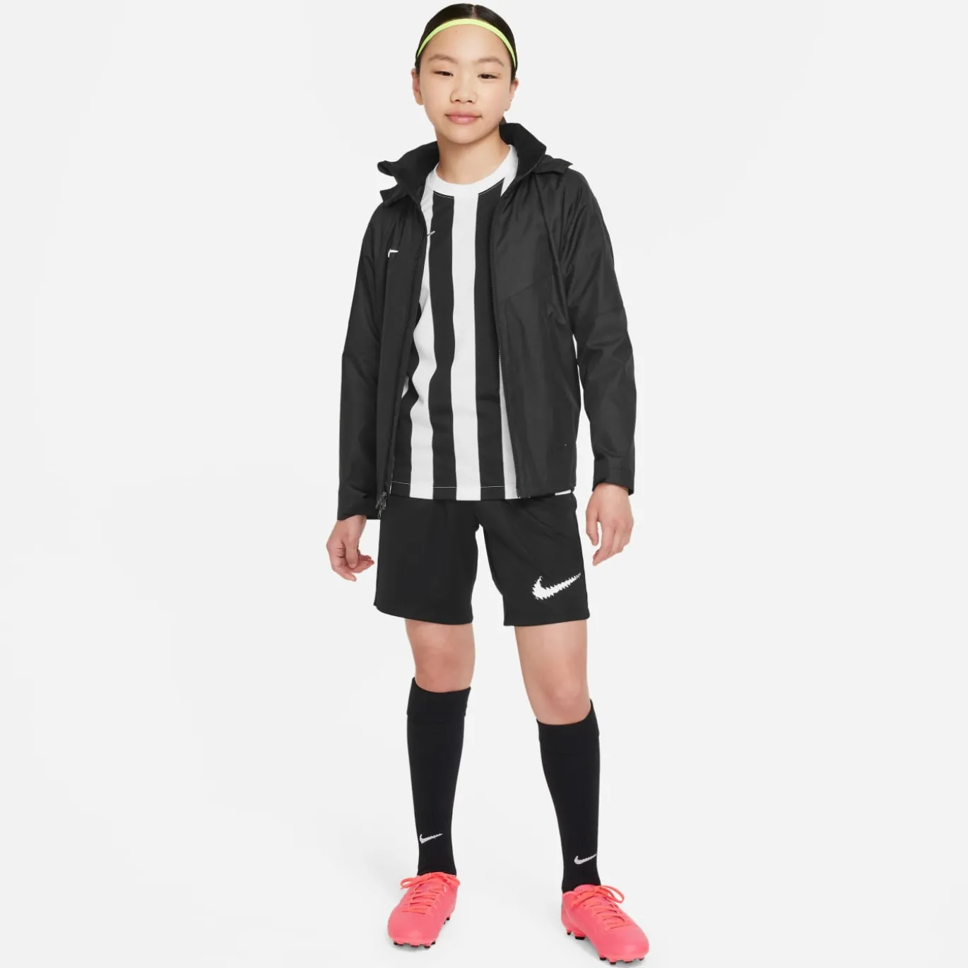 Nike Striped Division IV Voetbalshirt Kids Wit Zwart