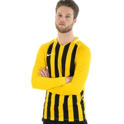Nike Stripe Division III Voetbalshirt Lange Mouwen Geel Zwart