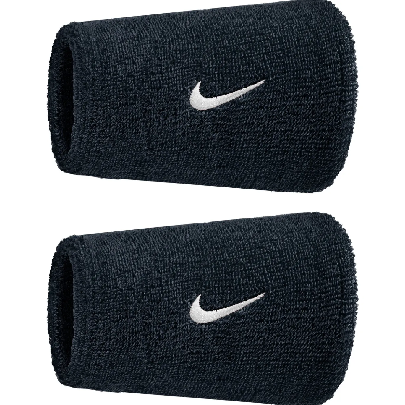 Nike Swoosh Classic Doublewide Polsbanden 2-Pack Zwart Wit