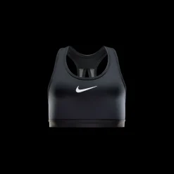 Nike Swoosh High Support Sportbeha Dames Zwart Grijs Wit