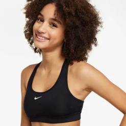 Nike Swoosh Sportbeha Kids Zwart Wit