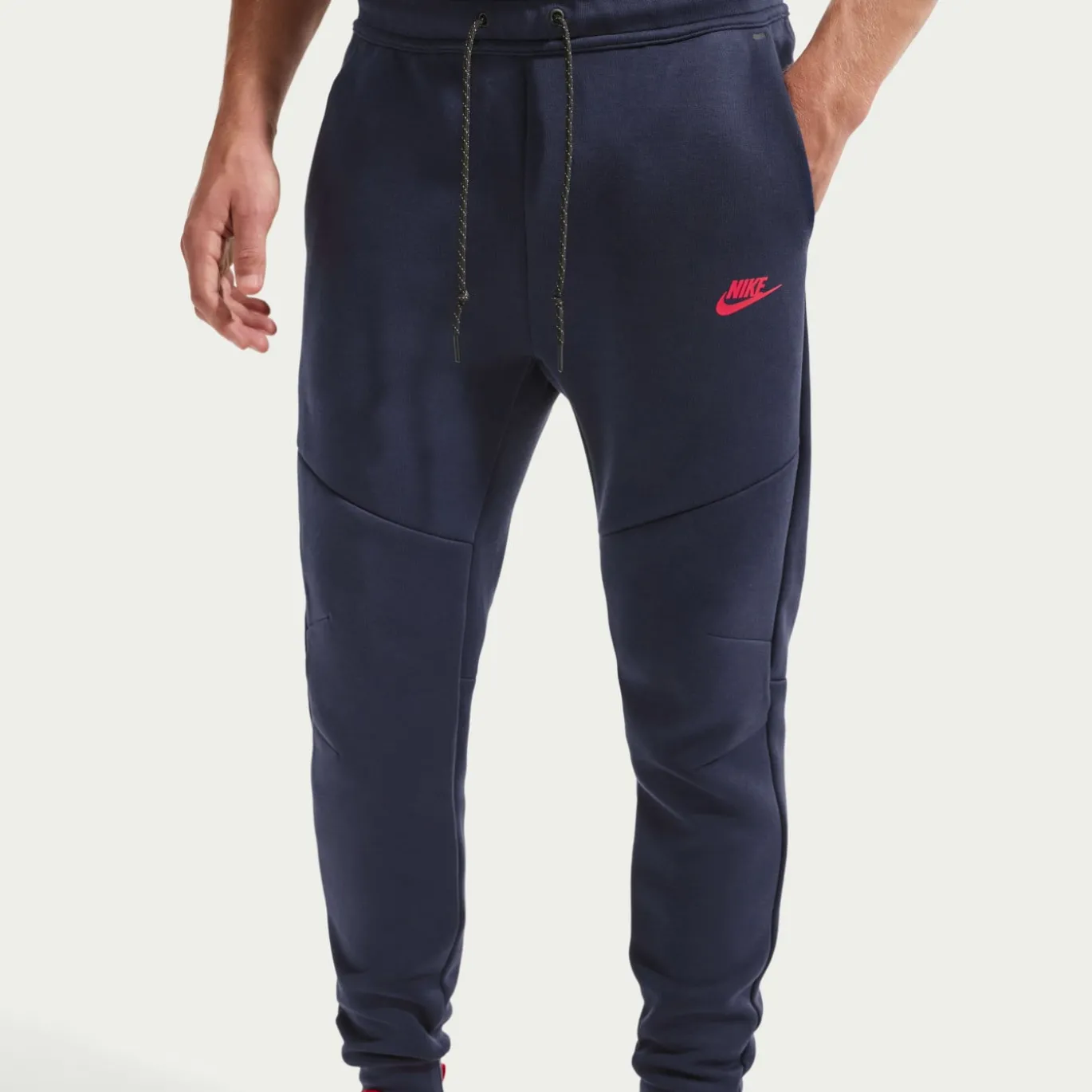 Nike Tech Fleece Sportswear Joggingbroek Donkerblauw Felrood