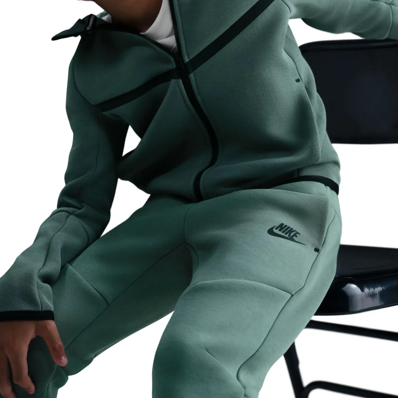 Nike Tech Fleece Sportswear Joggingbroek Kids Donkergroen Zwart