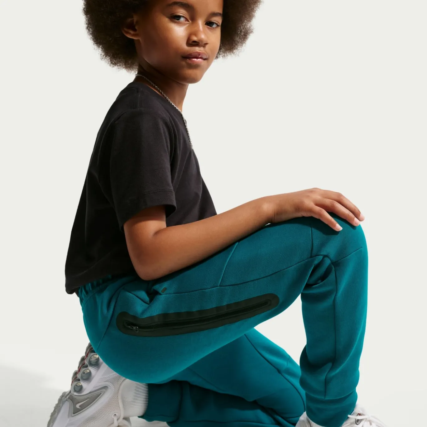 Nike Tech Fleece Sportswear Joggingbroek Kids Turquoise Zwart