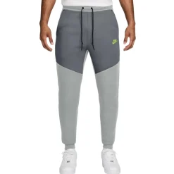 Nike Tech Fleece Sportswear Joggingbroek Donkergrijs Lichtgrijs Felgroen