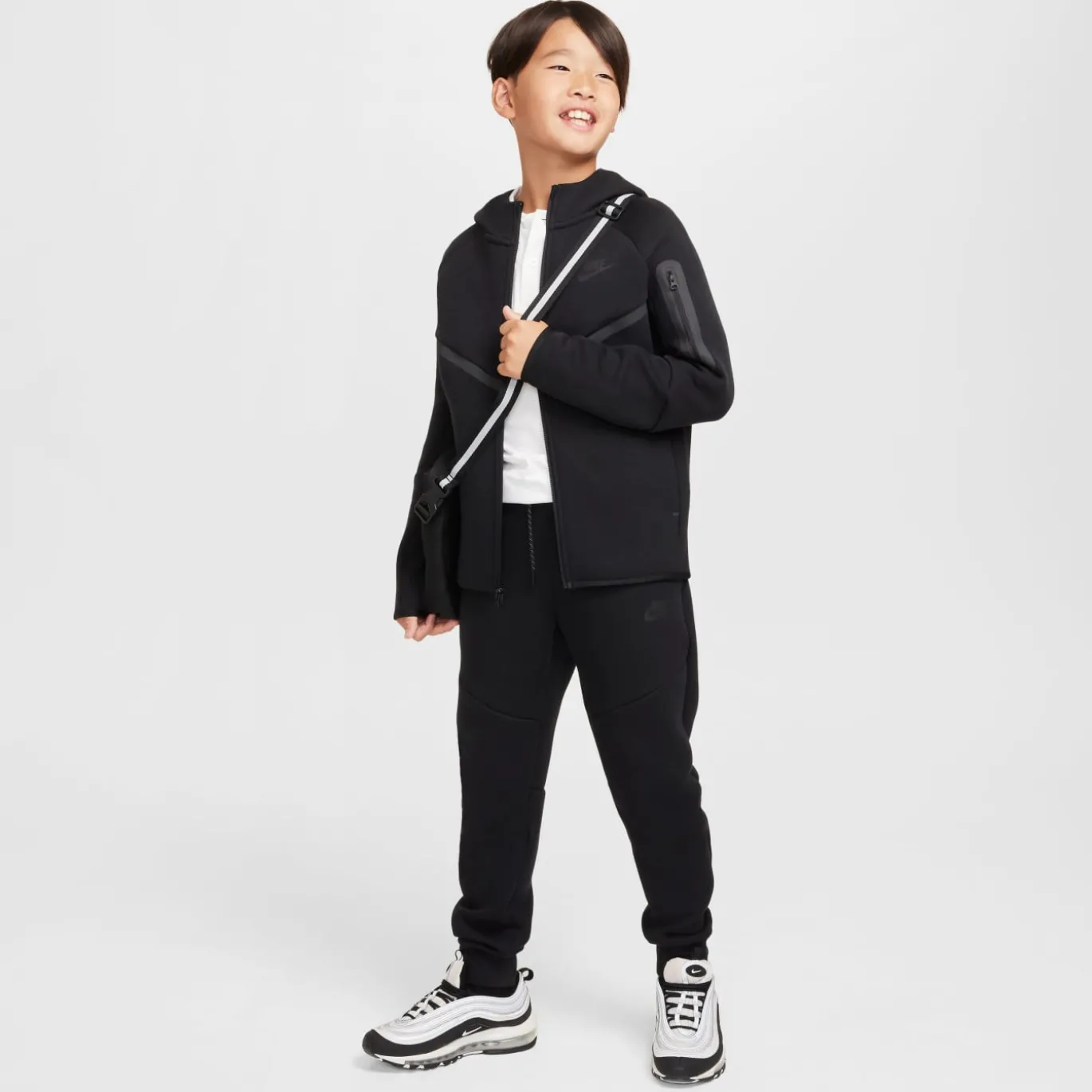 Nike Tech Fleece Sportswear Joggingbroek Kids Zwart Donkergrijs