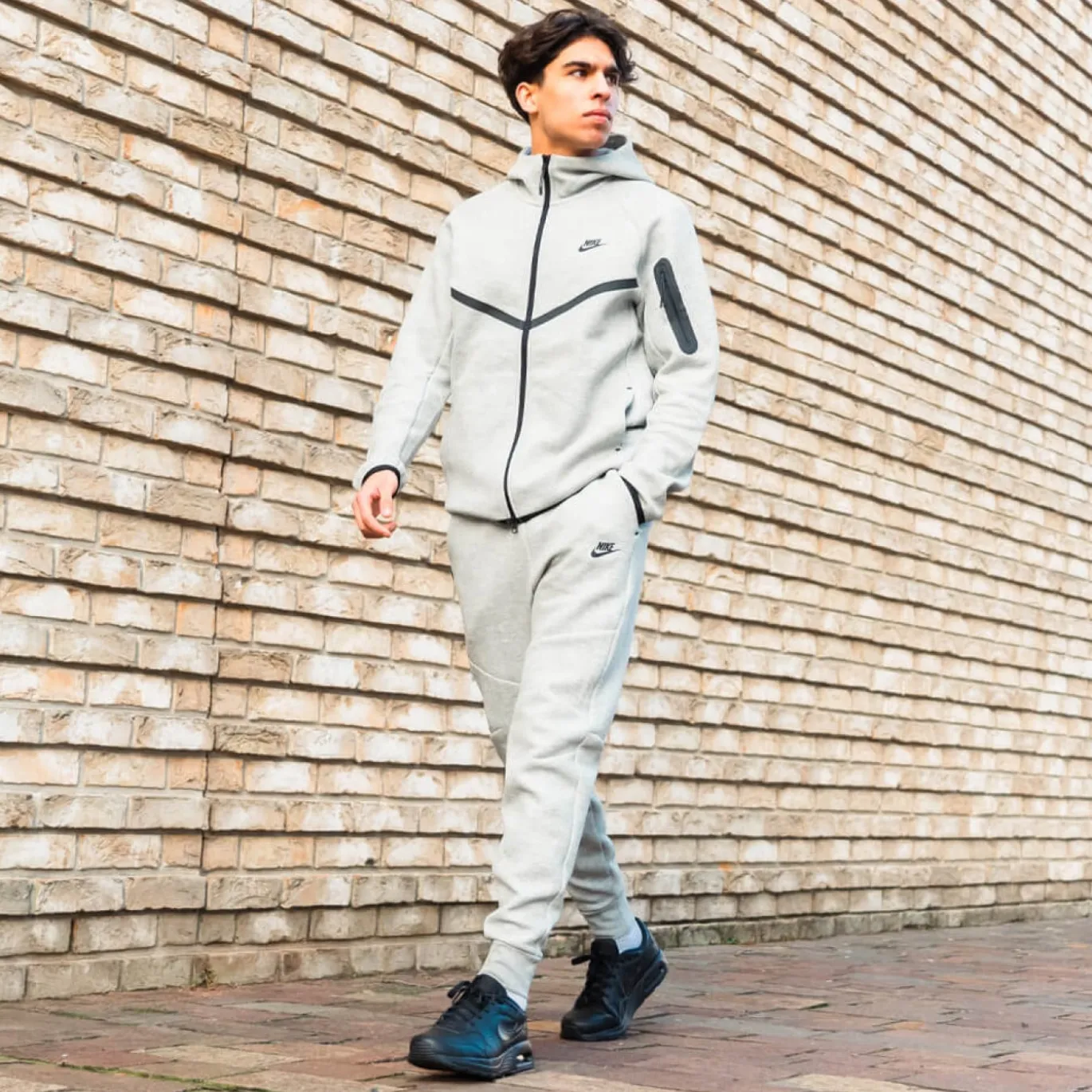 Nike Tech Fleece Sportswear Joggingbroek Lichtgrijs Zwart