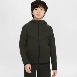 Nike Tech Fleece Sportswear Trainingspak Kids Donkergroen Zwart