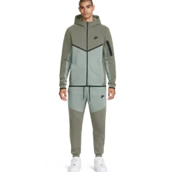 Nike Tech Fleece Sportswear Trainingspak Grijsgroen Lichtgrijs Zwart