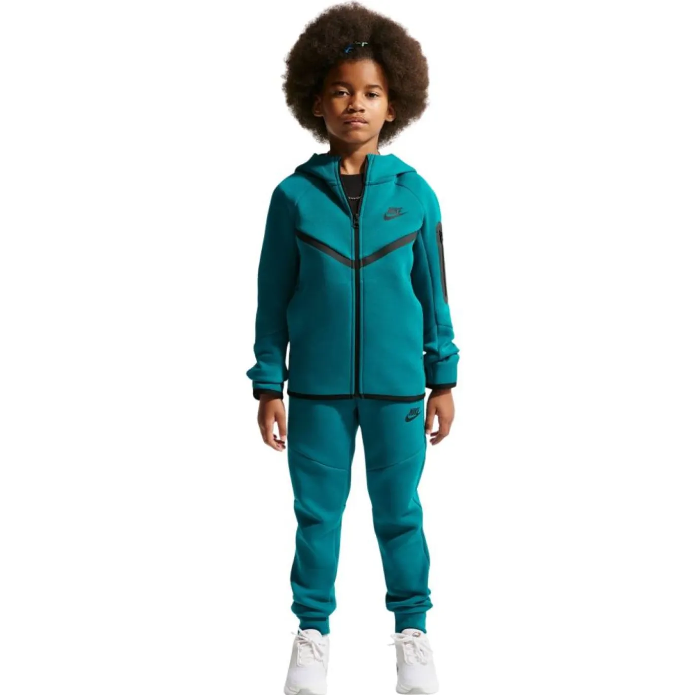 Nike Tech Fleece Sportswear Trainingspak Kids Turquoise Zwart