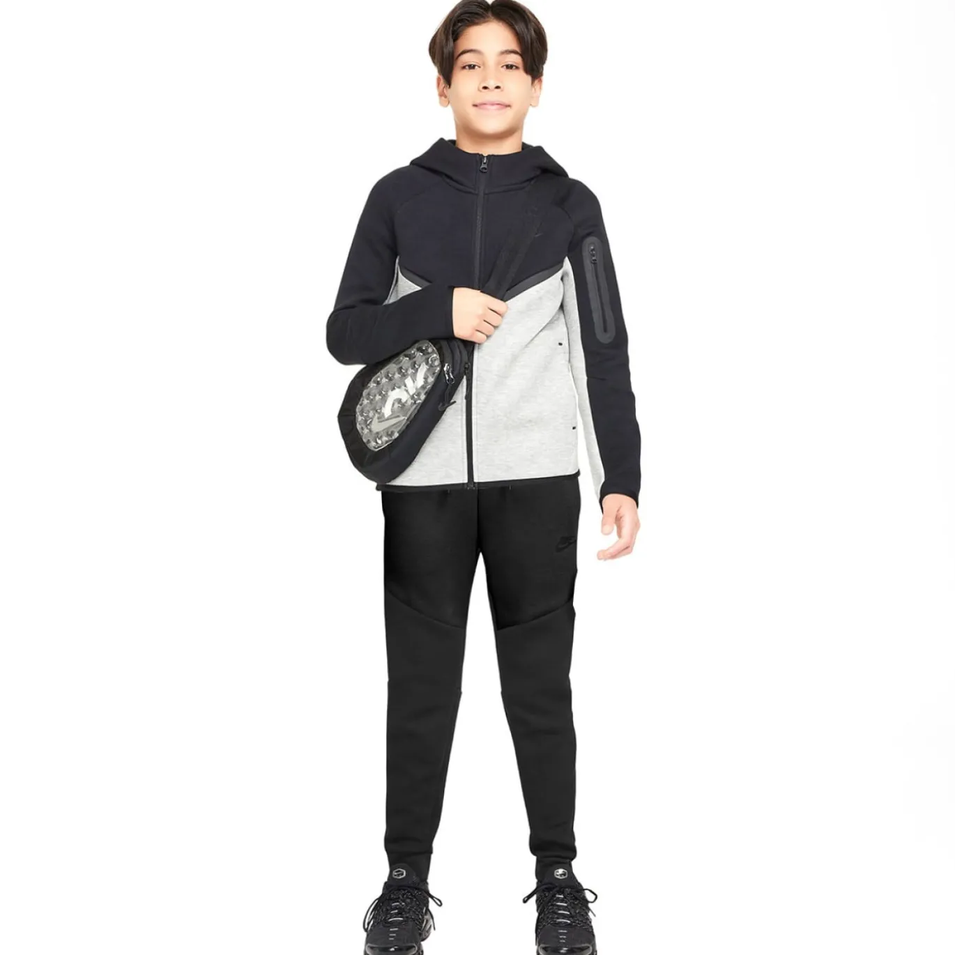 Nike Tech Fleece Sportswear Trainingspak Kids Zwart Lichtgrijs Zwart