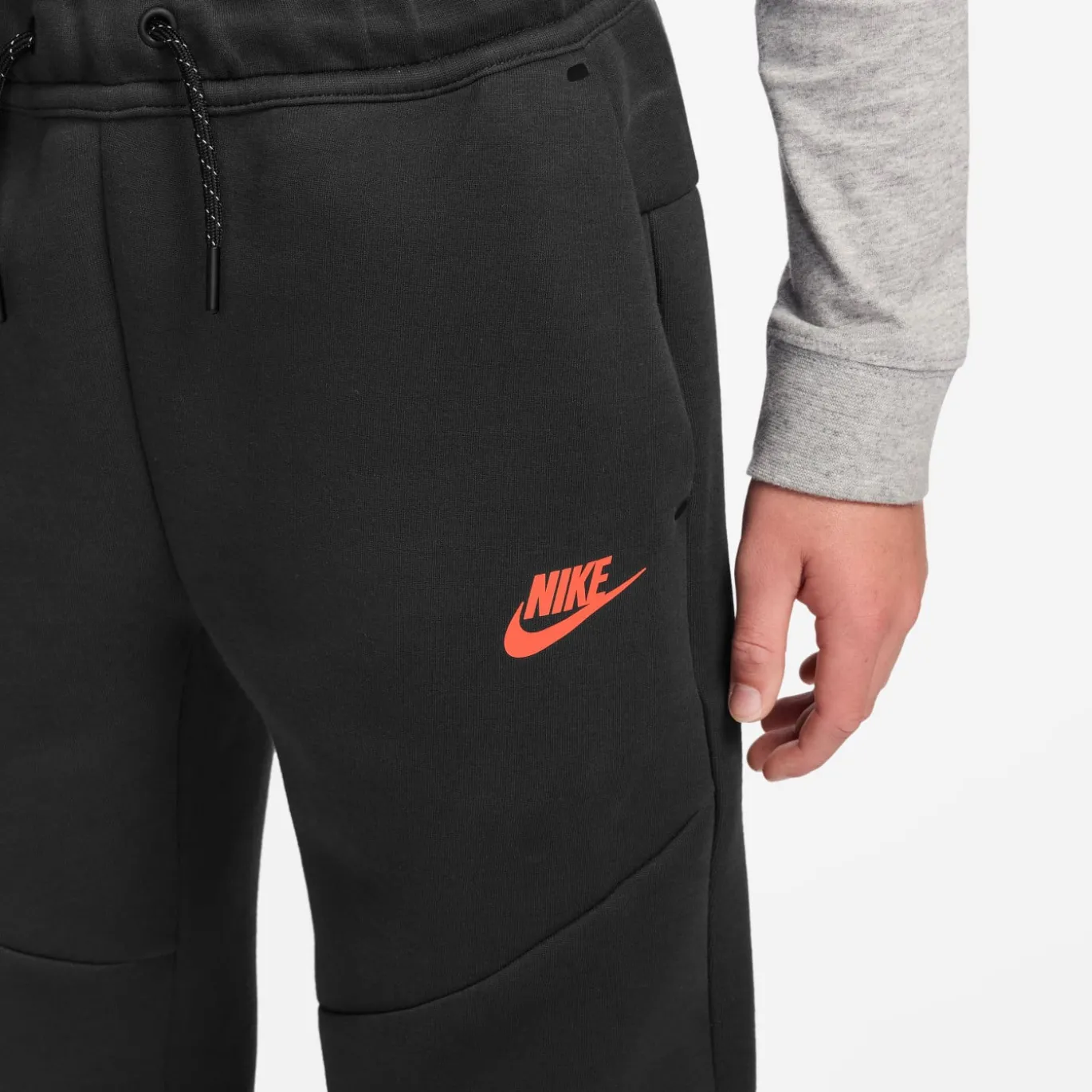 Nike Tech Fleece Sportswear Trainingspak Kids Zwart Donkergrijs Rood