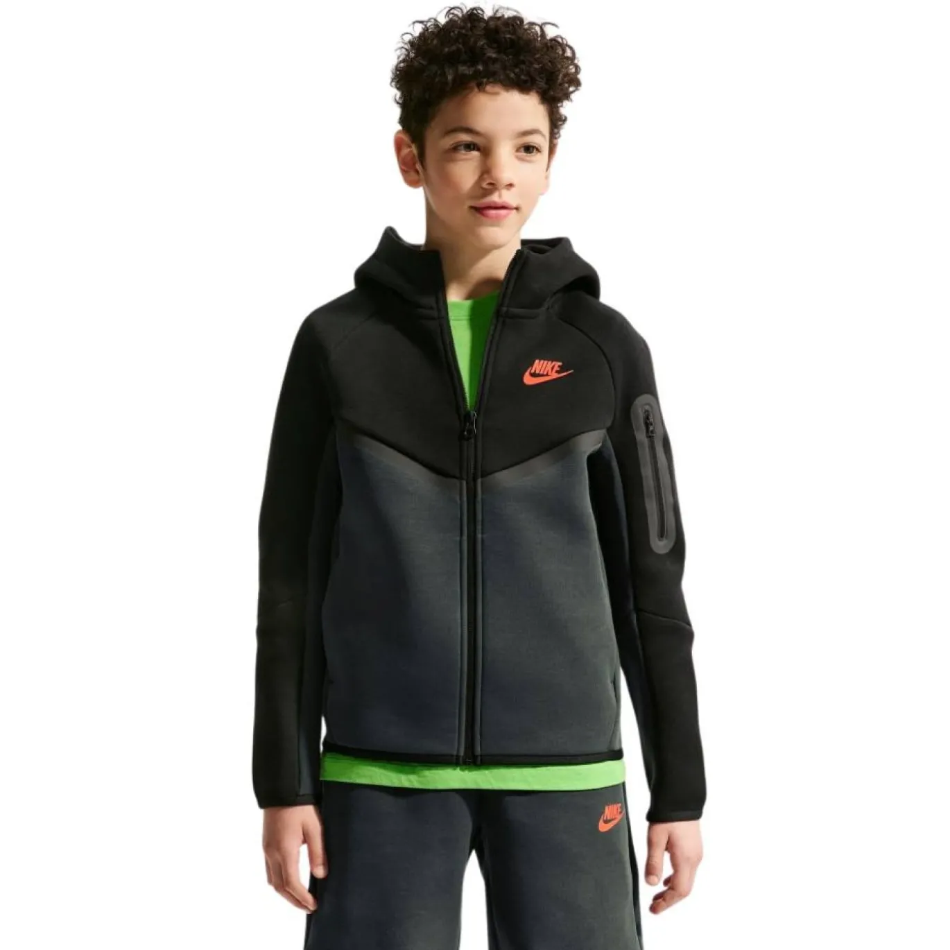 Nike Tech Fleece Sportswear Trainingspak Kids Zwart Donkergrijs Rood