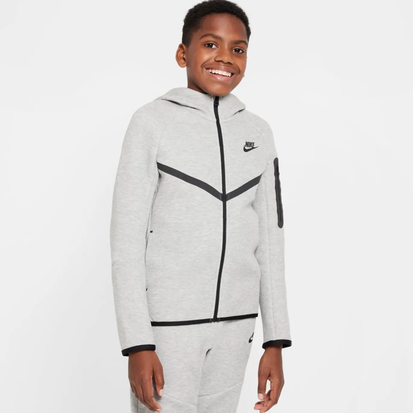 Nike Tech Fleece Sportswear Trainingspak Kids Lichtgrijs Zwart