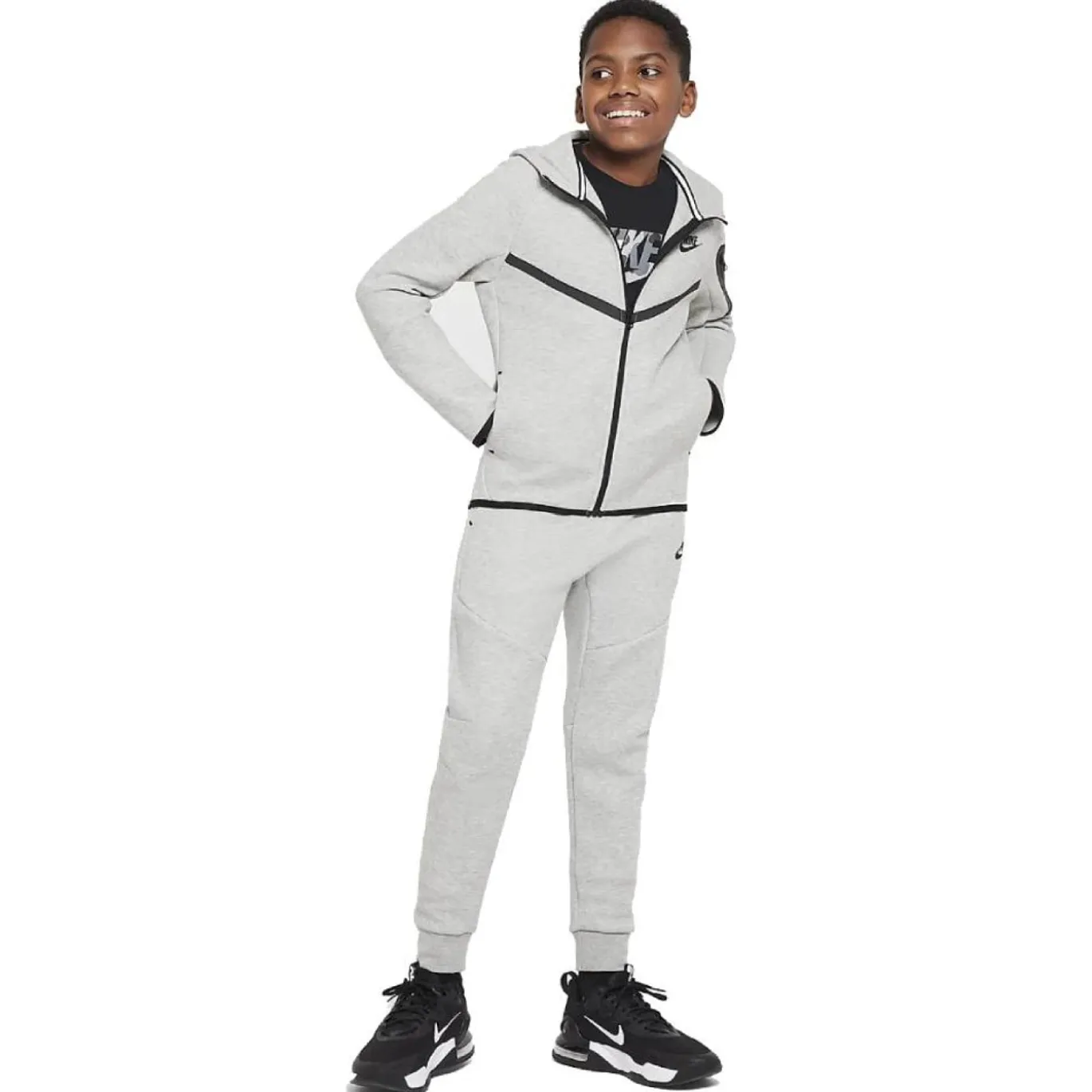 Nike Tech Fleece Sportswear Trainingspak Kids Lichtgrijs Zwart