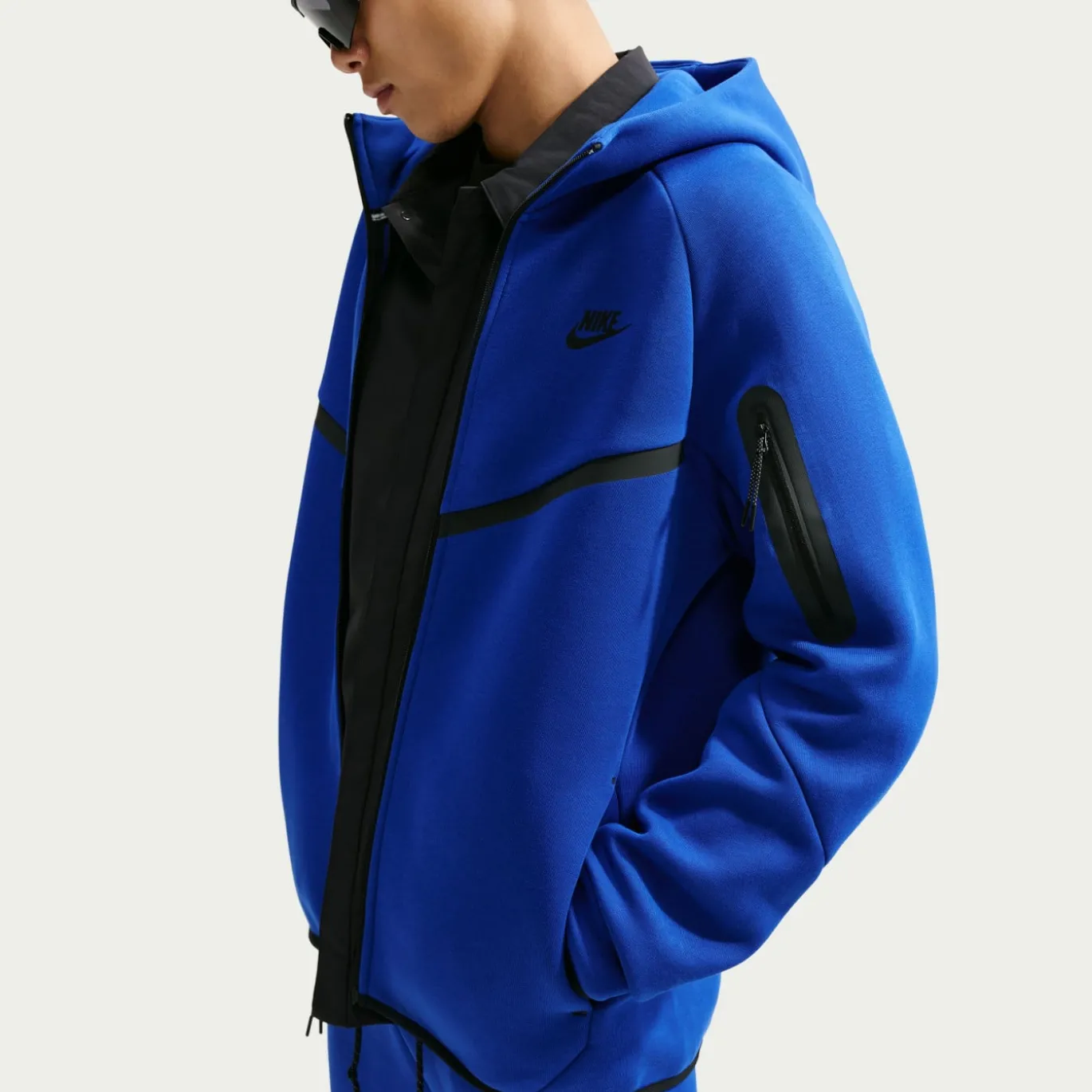 Nike Tech Fleece Sportswear Trainingspak Felblauw Zwart