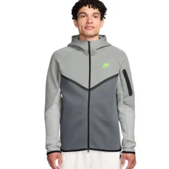 Nike Tech Fleece Sportswear Trainingspak Grijs Donkergrijs Felgroen