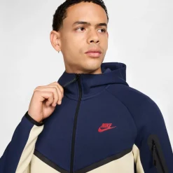 Nike Tech Fleece Sportswear Vest Donkerblauw Beige Rood