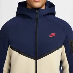Nike Tech Fleece Sportswear Vest Donkerblauw Beige Rood