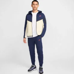 Nike Tech Fleece Sportswear Vest Donkerblauw Beige Rood